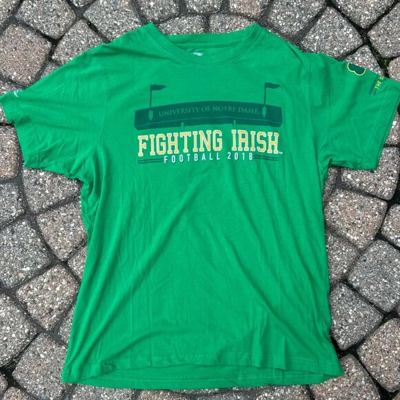 2018 University of Notre Dame Fighting Irish T Shirt Sz L Great Back Hit - Picture 1 of 10